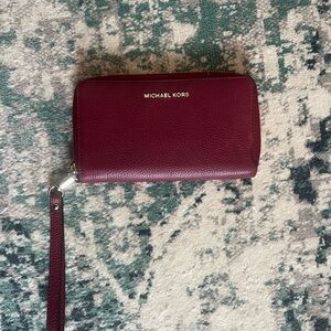 Michael Kors Deep Red Wristlet